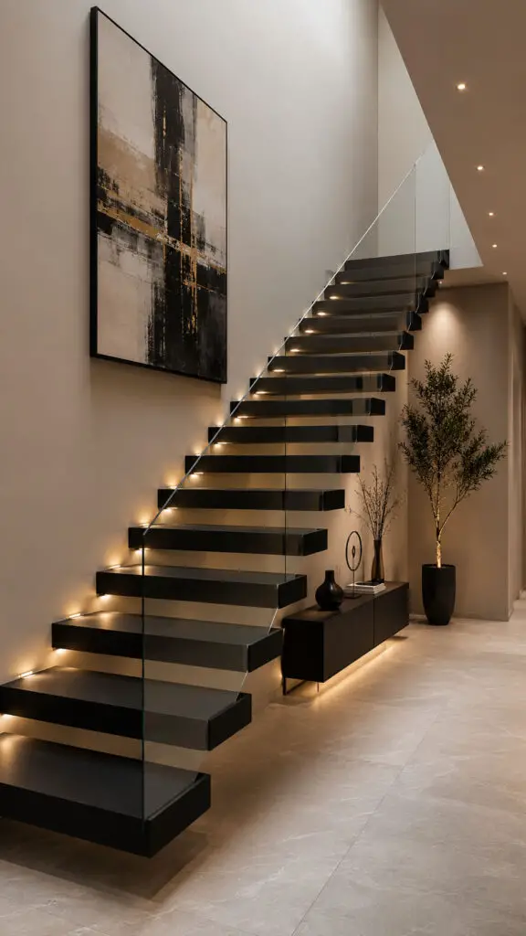 Floating Black Staircase