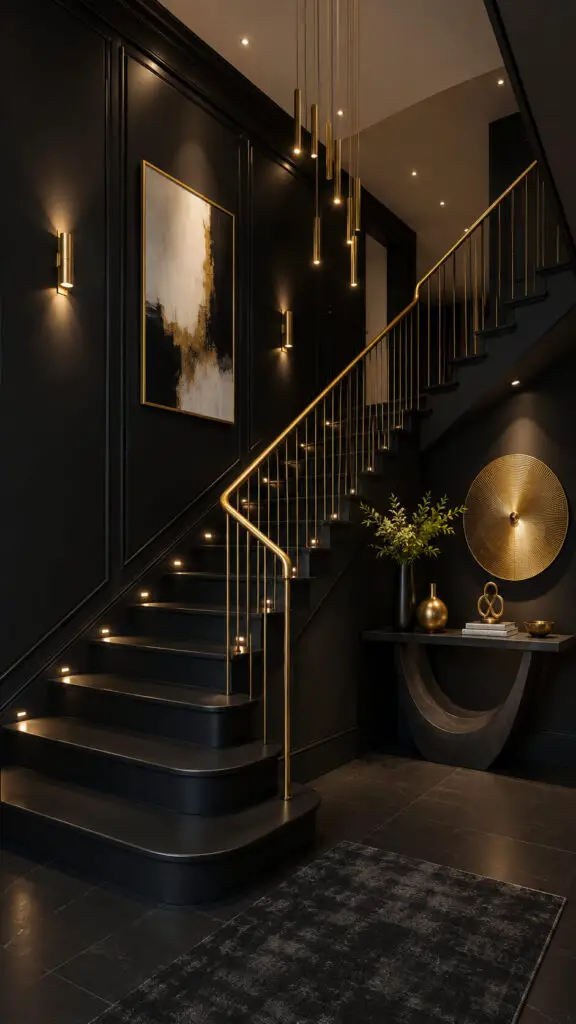 Gold Accent Staircase