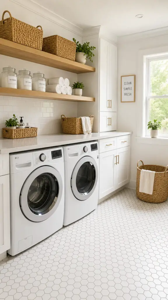 Hexagon Laundry Room Floor