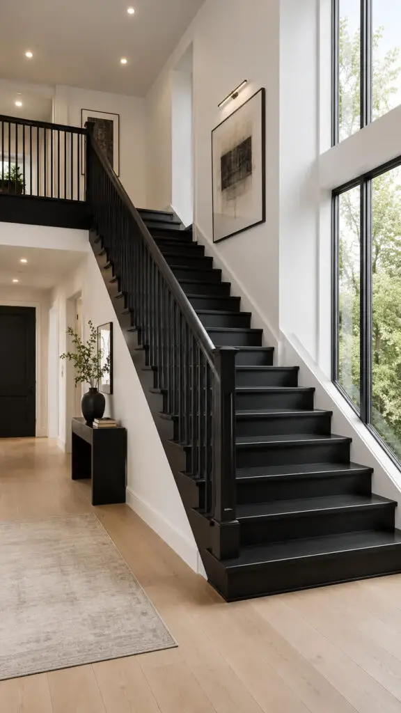 Matte Black Staircase