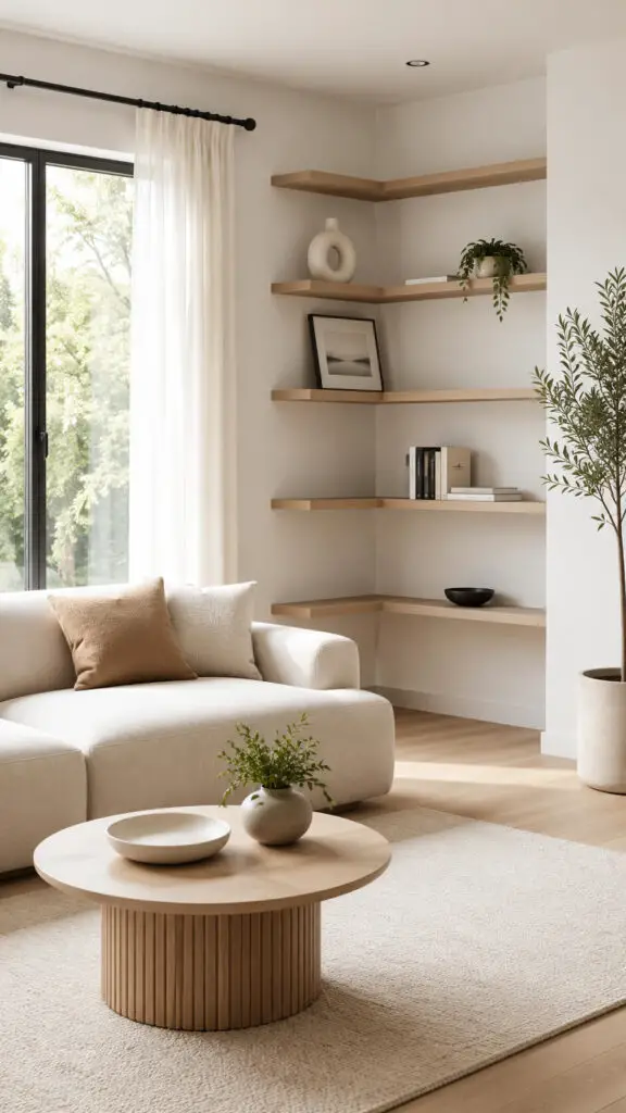 Minimalist Corner Bookshelf