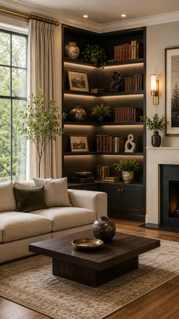 Mixed Style Corner Bookshelf