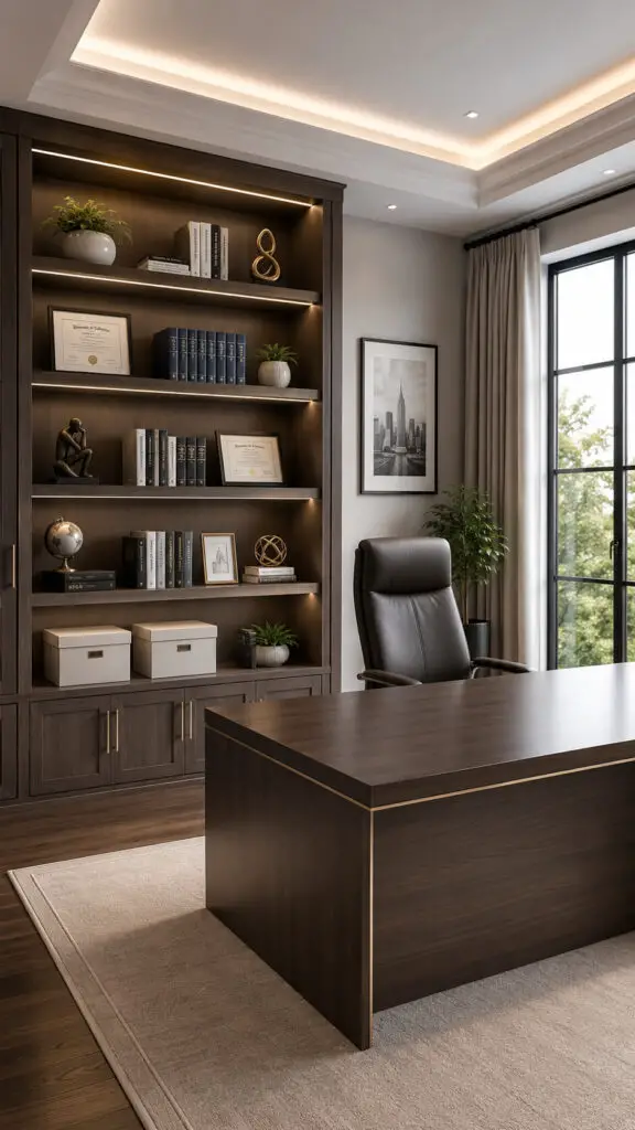 Office Corner Bookshelf Ideas