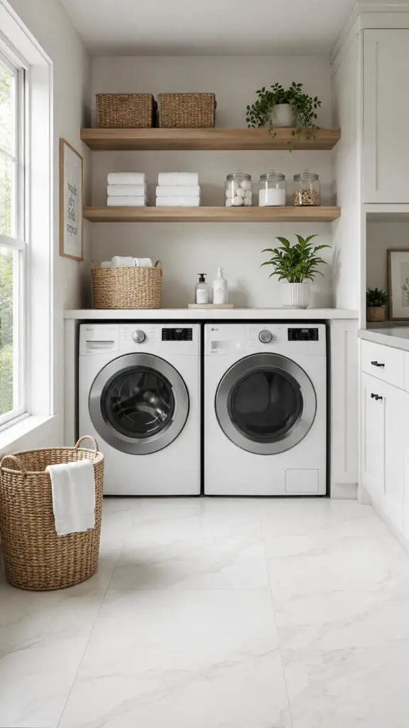 Porcelain Laundry Room Floor
