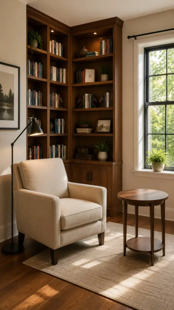 Reading Nook Corner Bookshelf