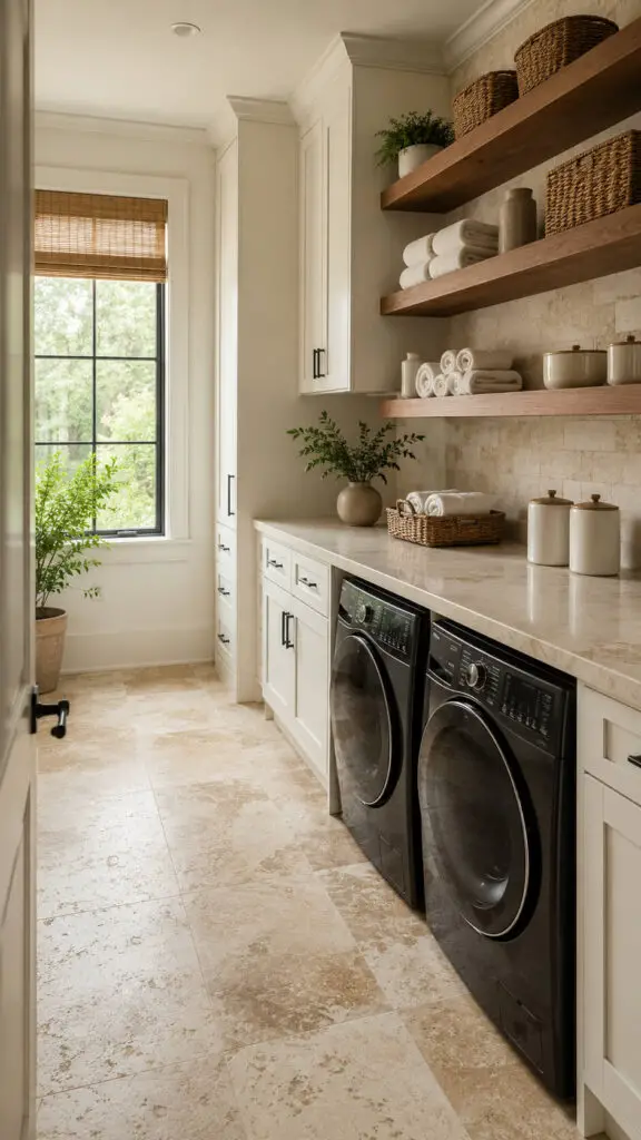 Stone Laundry Room Floor Design