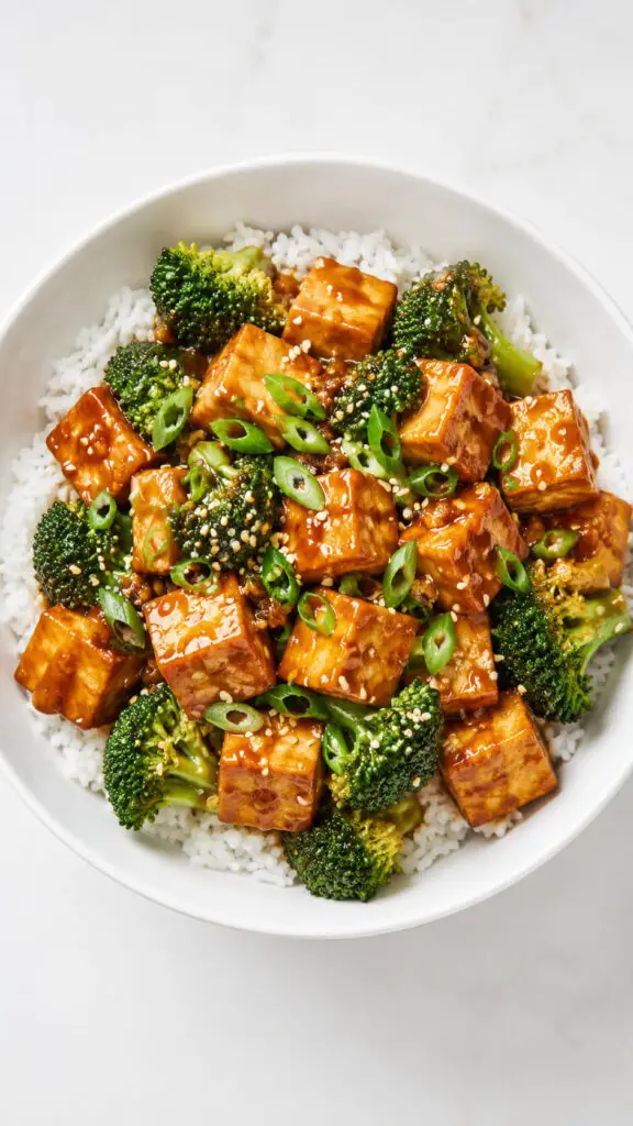Tofu and Broccoli in Garlic Sauce