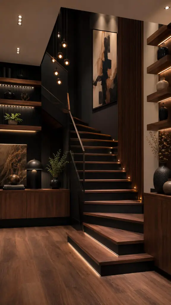 Walnut Black Staircase