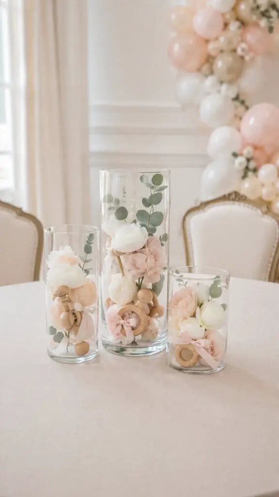 Clear Vases Baby Shower