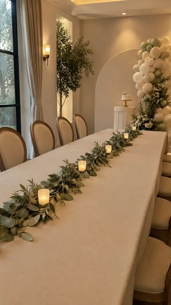 Greenery Baby Shower Table