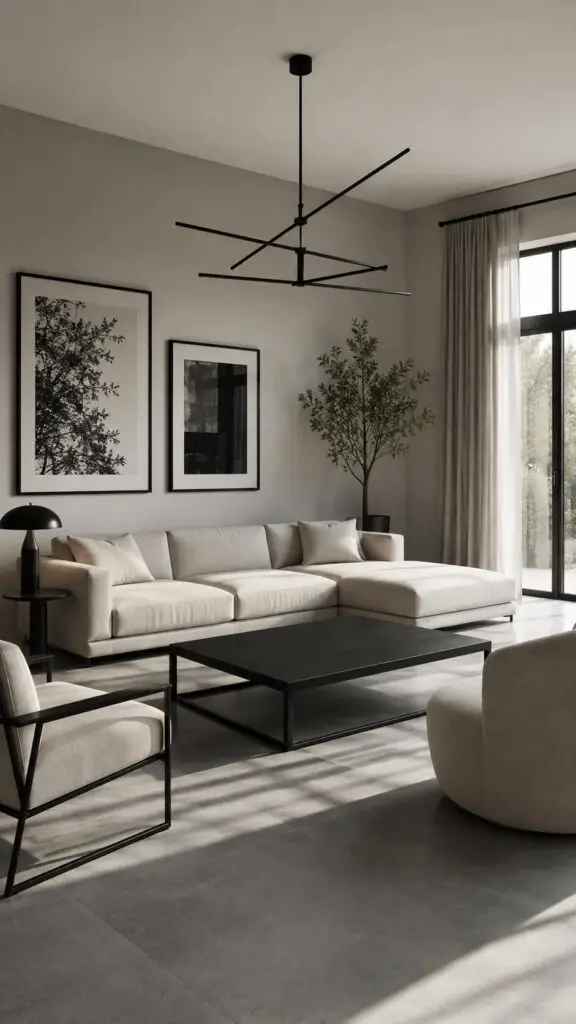 Grey Floor Black Accents