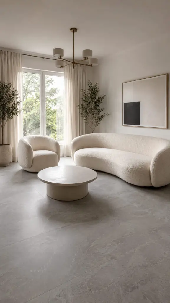 Grey Floor Boucle Furniture