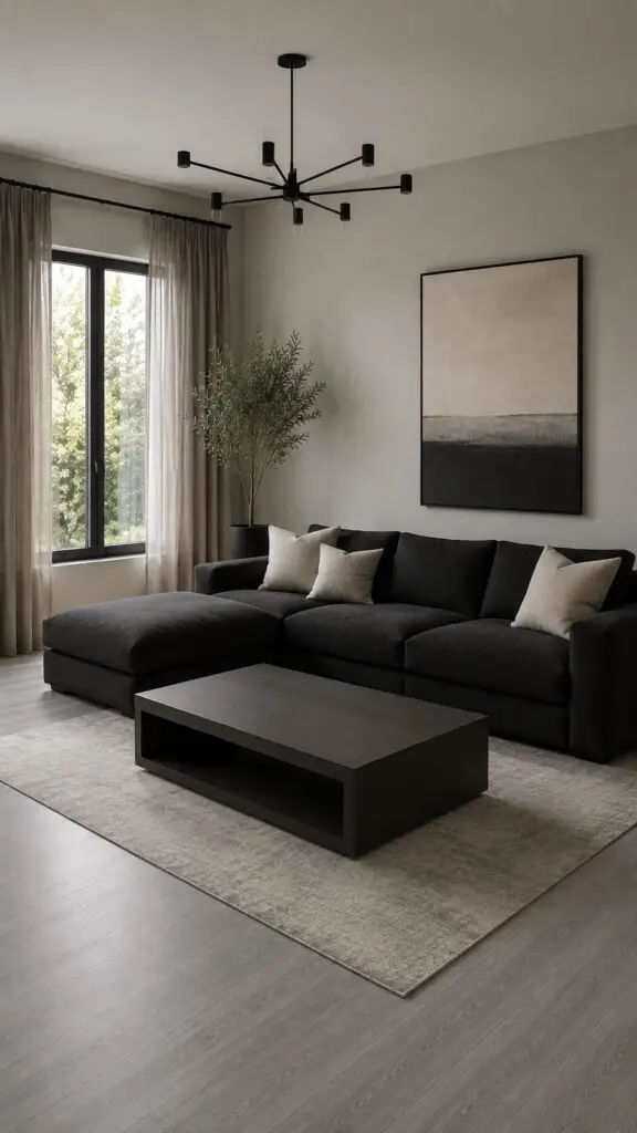 Grey Floor Charcoal Sofa