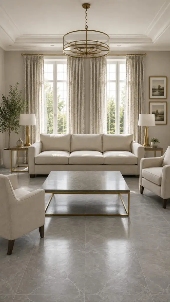 Grey Floor Metallic Details