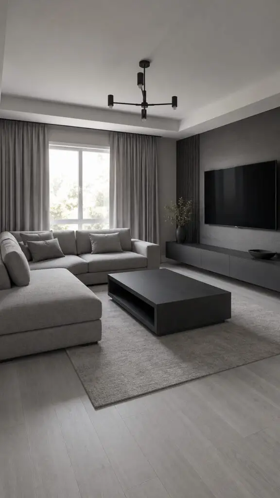 Grey Floor Monochrome Style