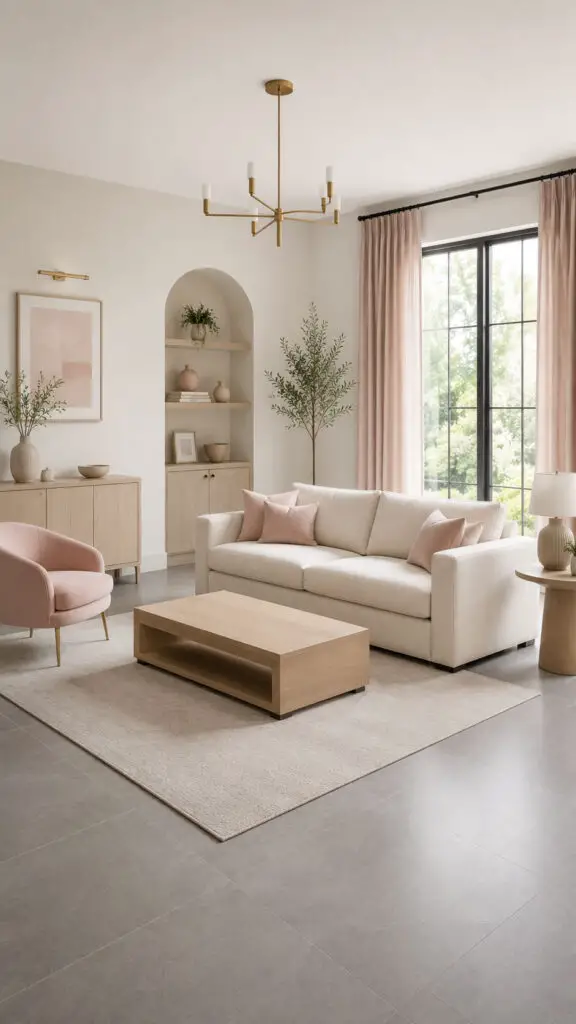 Grey Floor Pink Accents