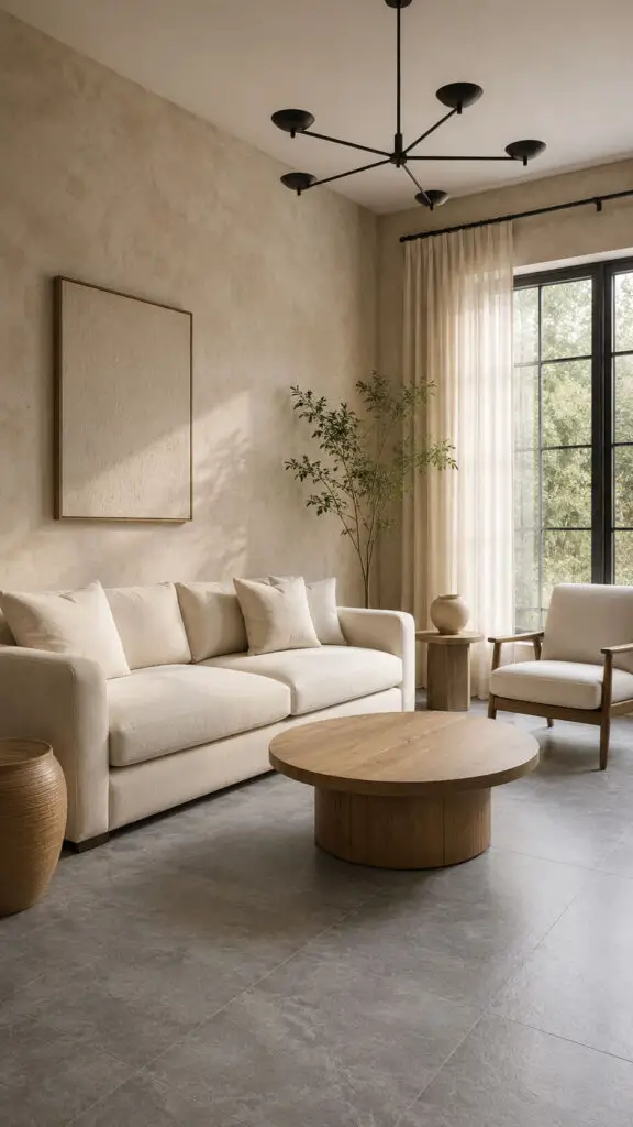 Grey Floor Textured Walls