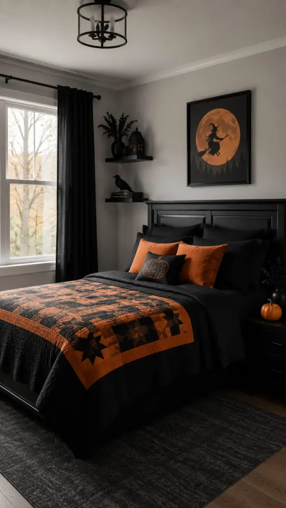 Halloween Black and Orange Bedding