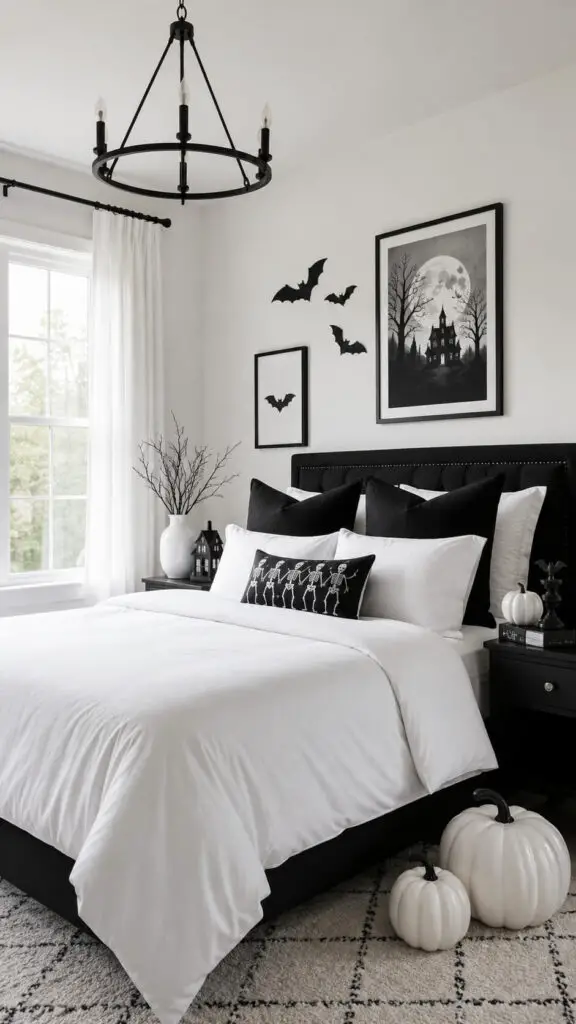 Halloween Black and White Bedroom