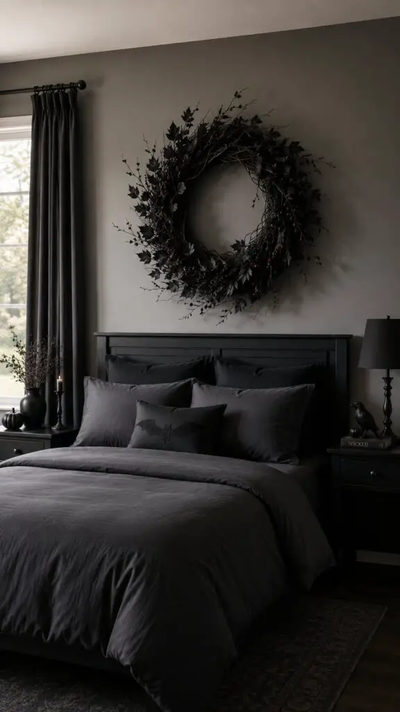 Halloween Wreath Bedroom