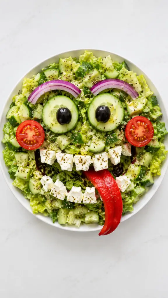 Monster Face Greek Salad