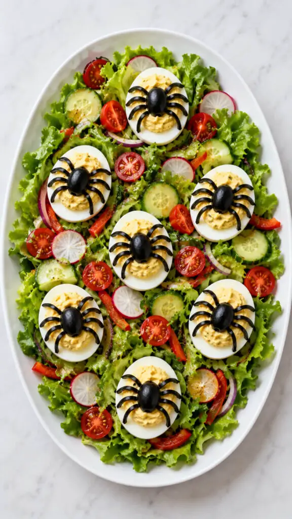 Spider Deviled Egg Salad