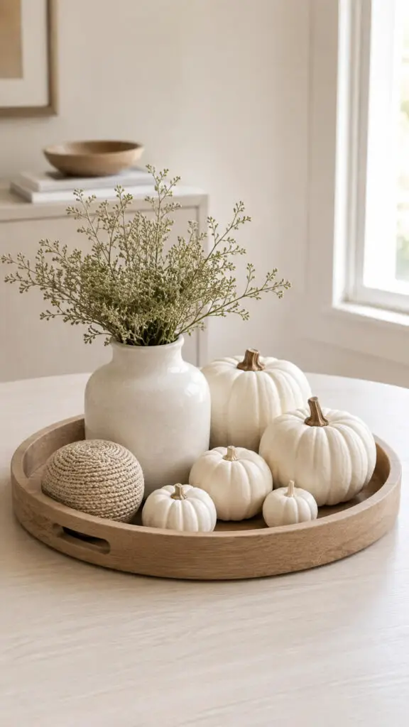 White Pumpkin Fall Tray