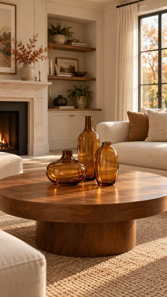 Amber Glass Coffee Table
