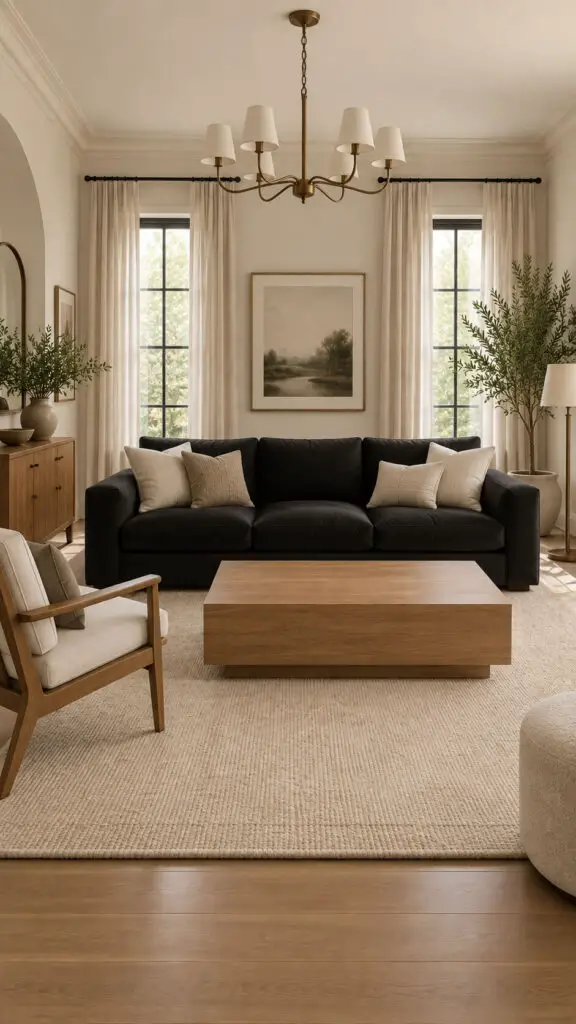 Black Couch Beige Layers