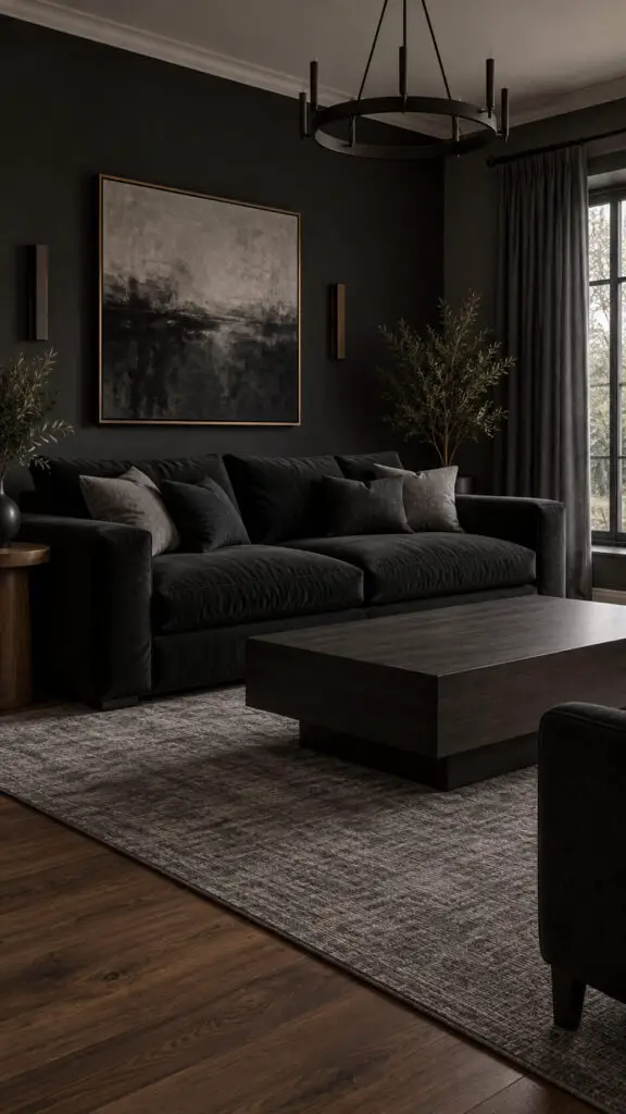 Black Couch Charcoal Palette