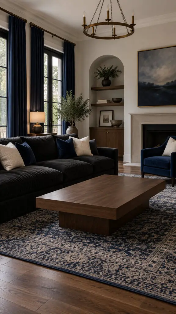 Black Couch Navy Layers