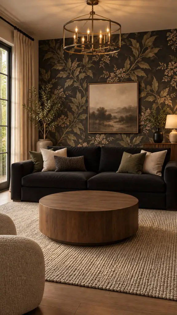 Black Couch Wallpaper Accent