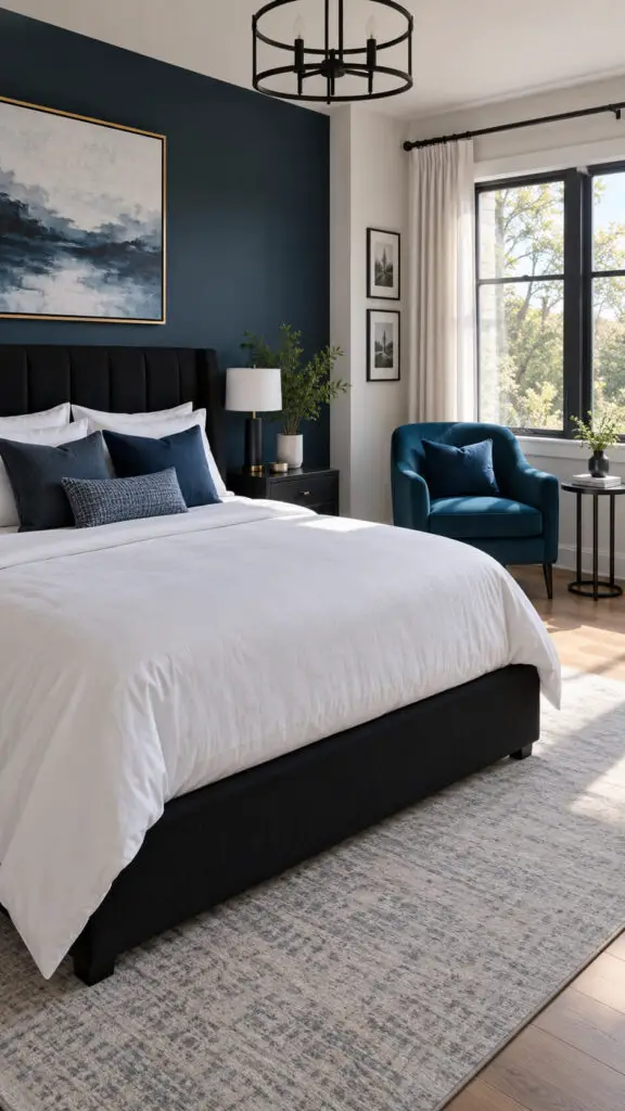 Black and Blue Accent Chair