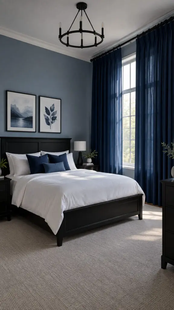 Black and Blue Curtains