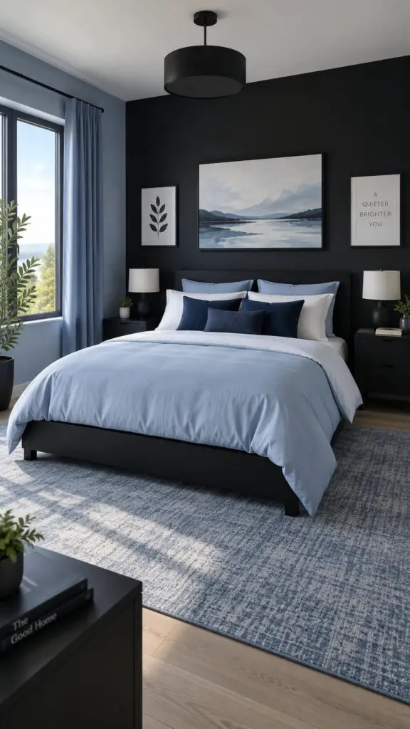 Black and blue Accent Wall