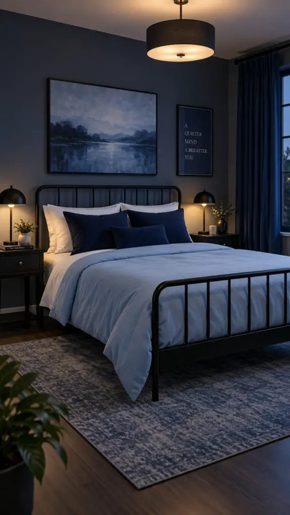 Black and blue Bed Frame