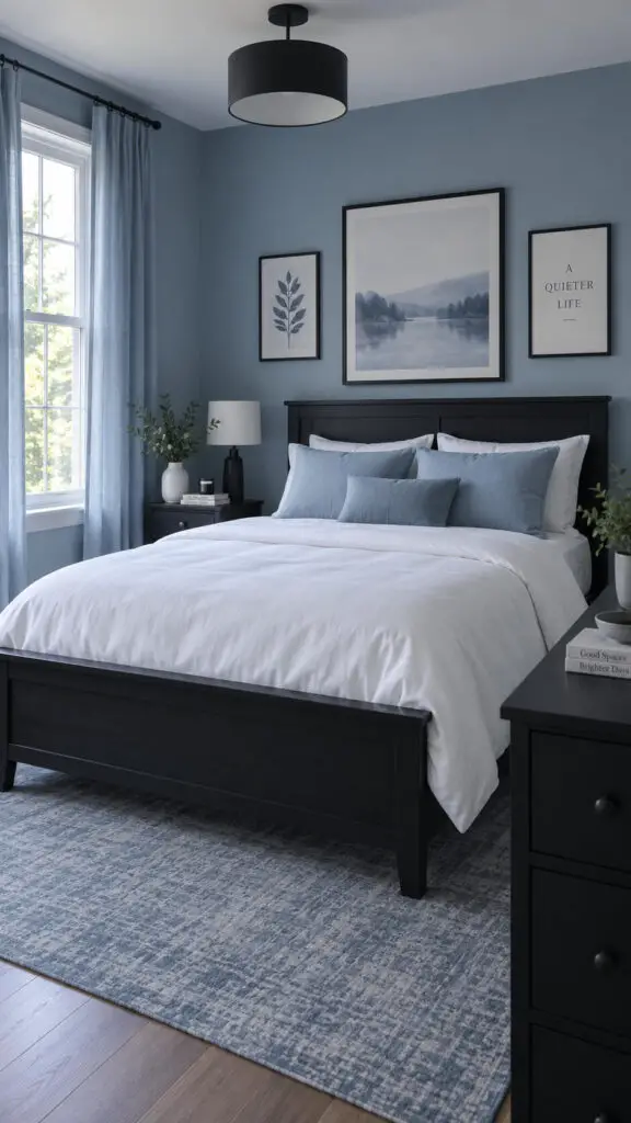 Black and blue Dusty Blue