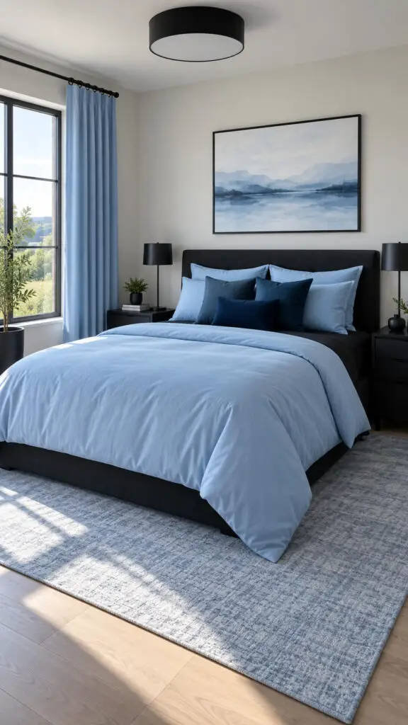 Black and blue Layered Bedding