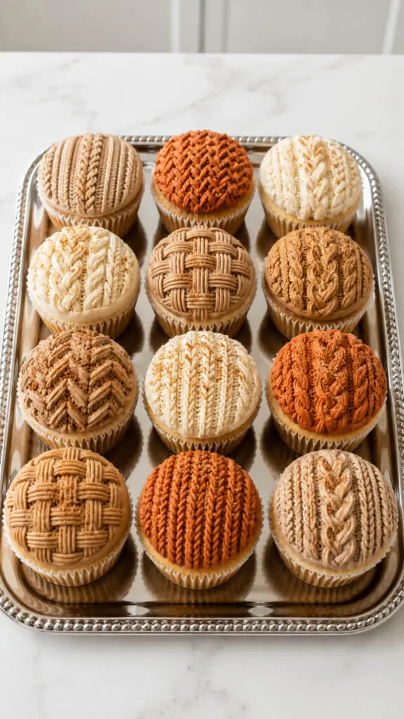 Cozy Sweater Cupcakes