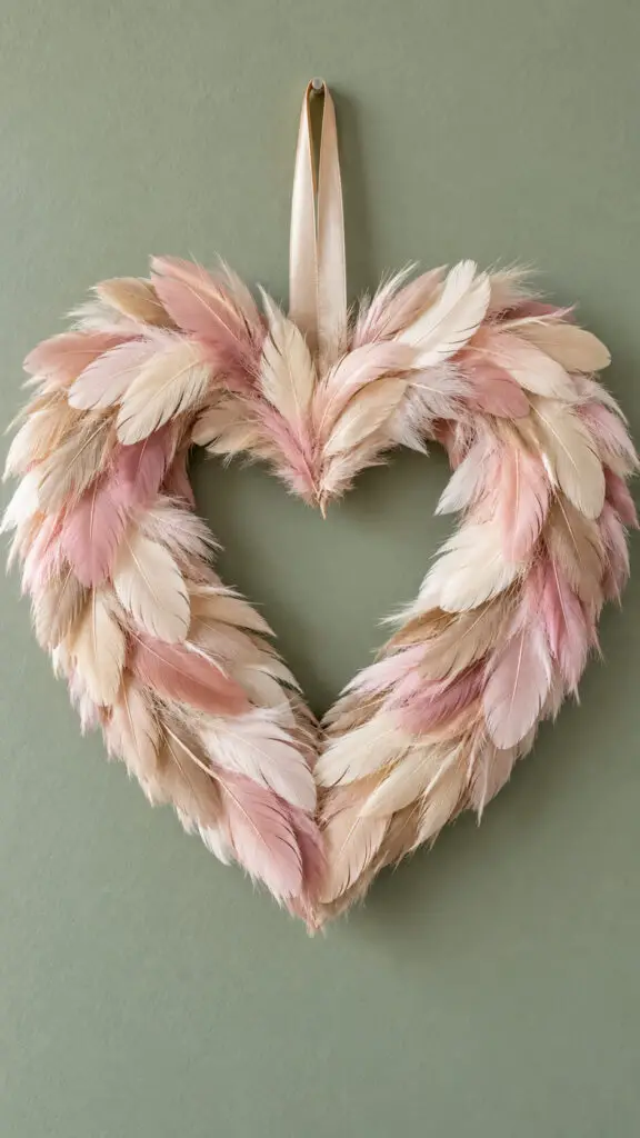 Feather Heart Wreath
