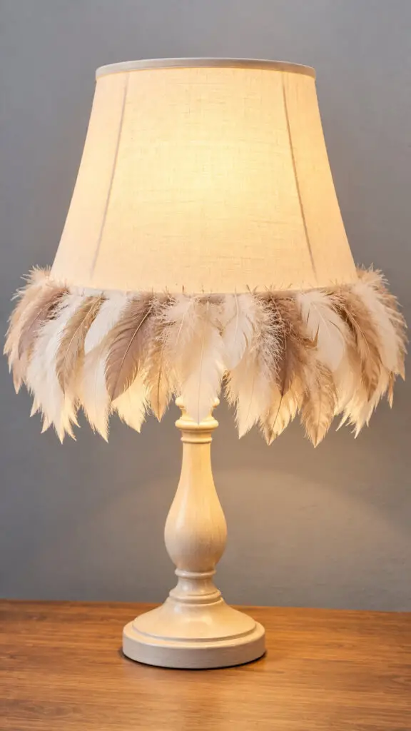Feather Lampshade Decor Design