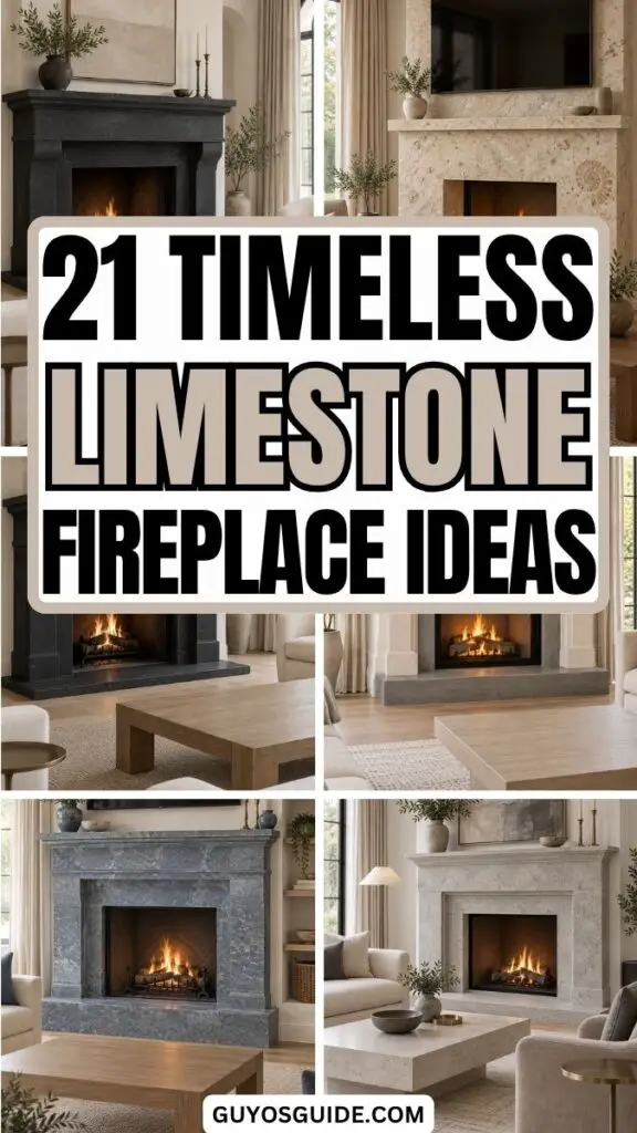 Limestone Fireplace Ideas - Pin