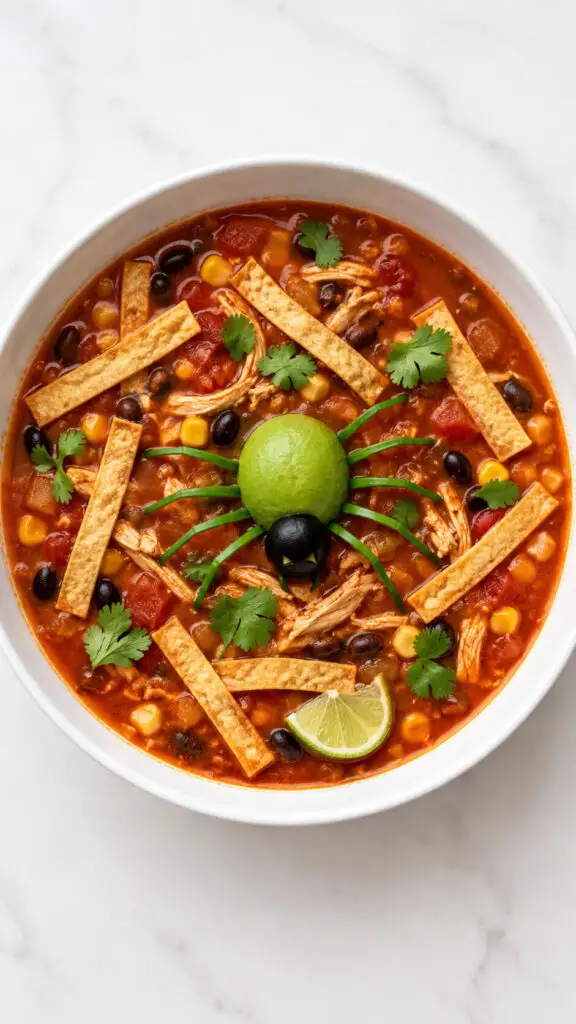 Tortilla Soup with Avocado Spider Art