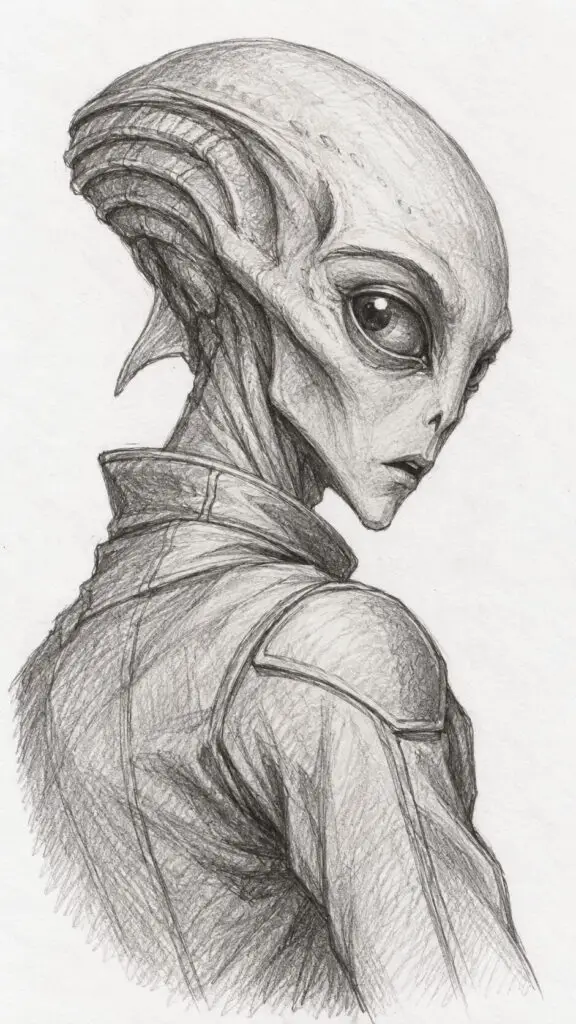 Alien Look Back Portrait