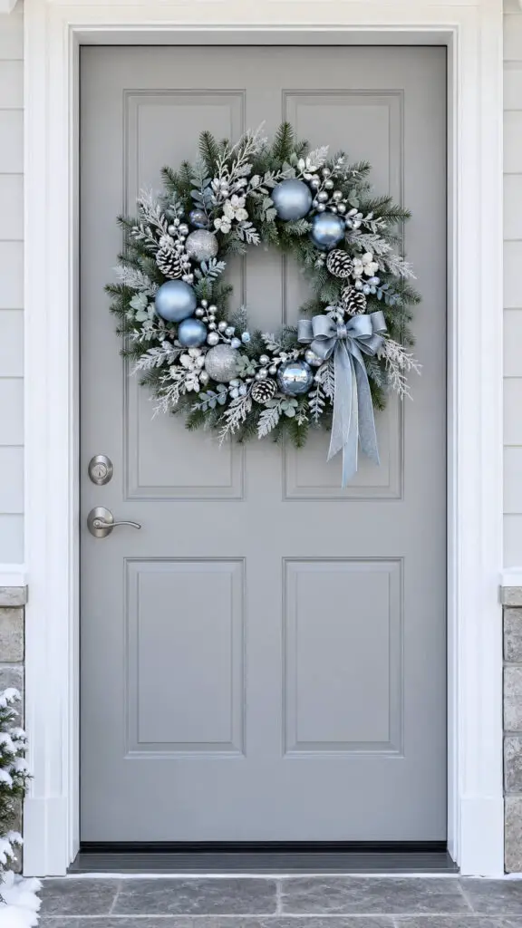Blue Silver Winter Wreath