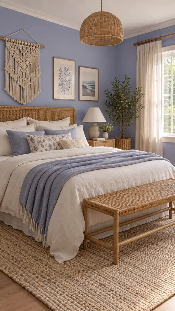 Boho Periwinkle Bedroom