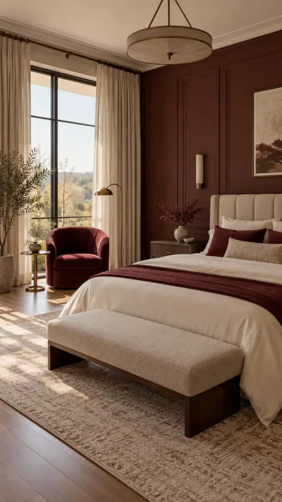 Burgundy Chair Bedroom