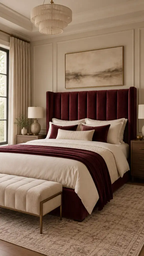 Burgundy Headboard Bedroom