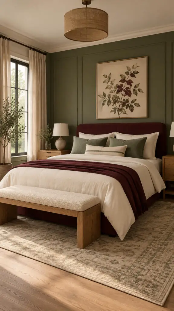 Burgundy Sage Bedroom