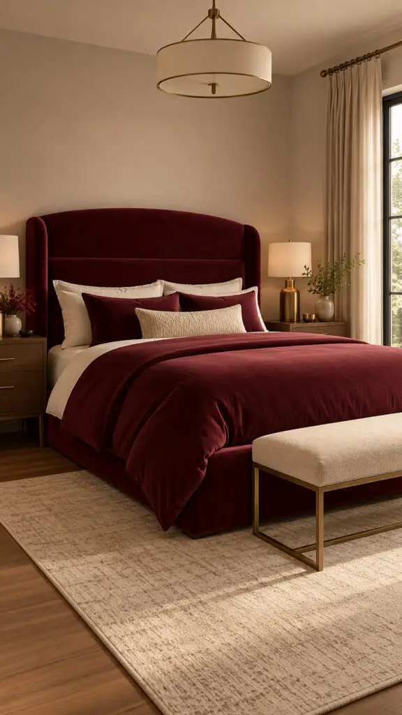 Burgundy Statement Bedroom